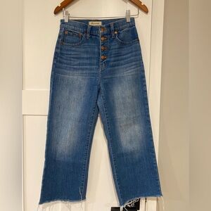 *SOLD* Madewell button fly slim-wide leg crop jeans